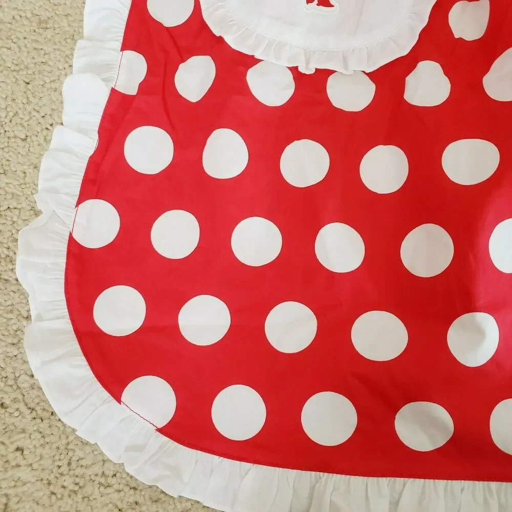 Disney Parks Minnie Mouse Apron Red White Polk A Dot Tie Back Authentic Retro